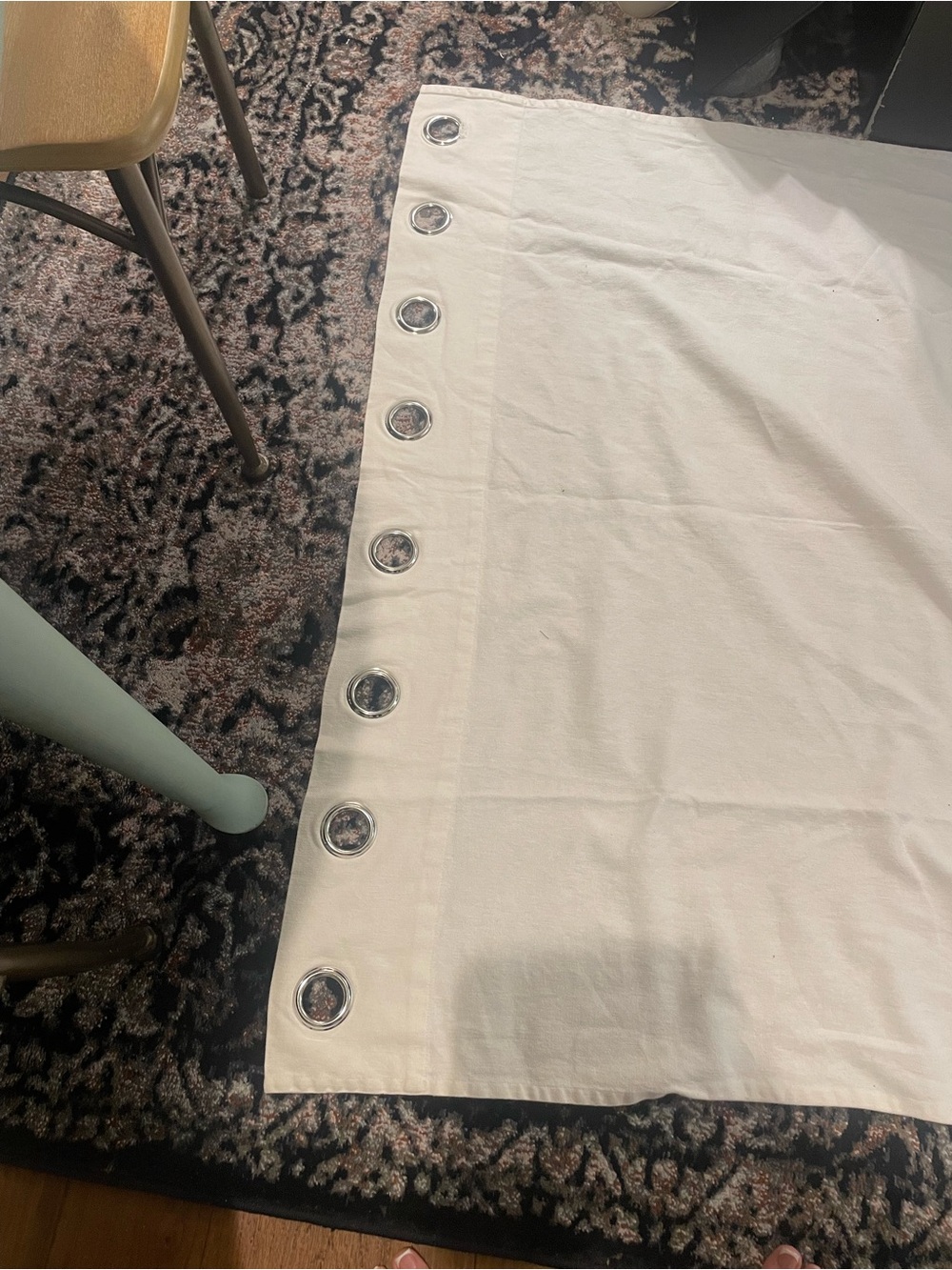 6 West Elm White Linen Blend Grommet Panels 48 x 108 - 6 Panels - Picture 7 of 14